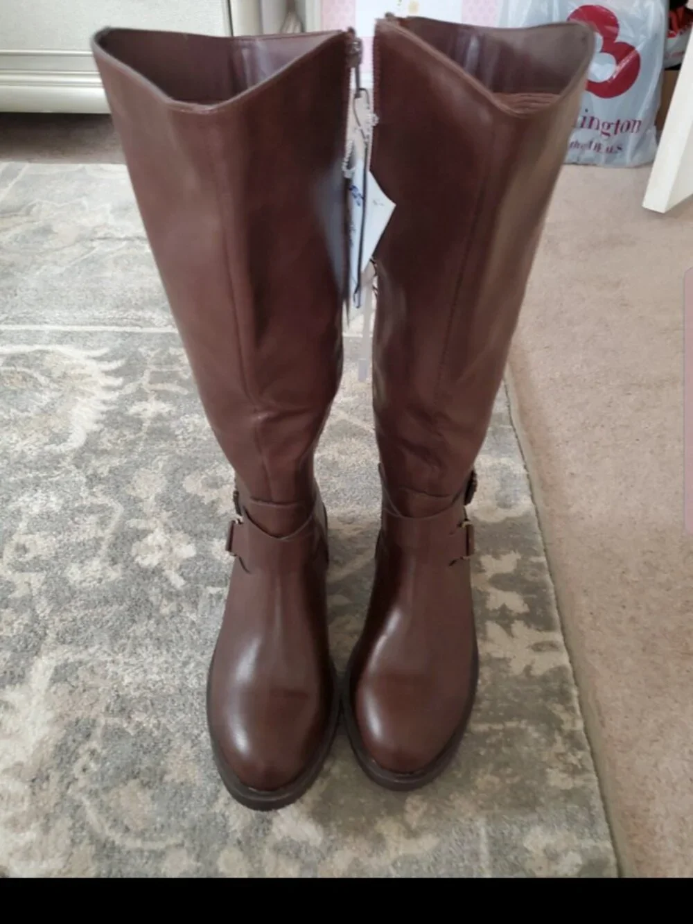 Me Too Astor women 5.5 Knee high tall leather riding boots brown NWOB fashion